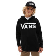 Boys Vans Classic Zip Hoodie / Black/White - firstmasonicdistrict