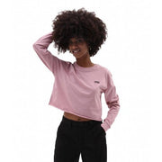 Womens Junior V Long Sleeve Crop Top / Lilas Pink - firstmasonicdistrict