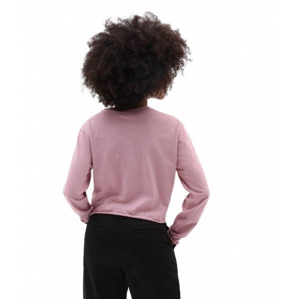 Womens Junior V Long Sleeve Crop Top / Lilas Pink - firstmasonicdistrict