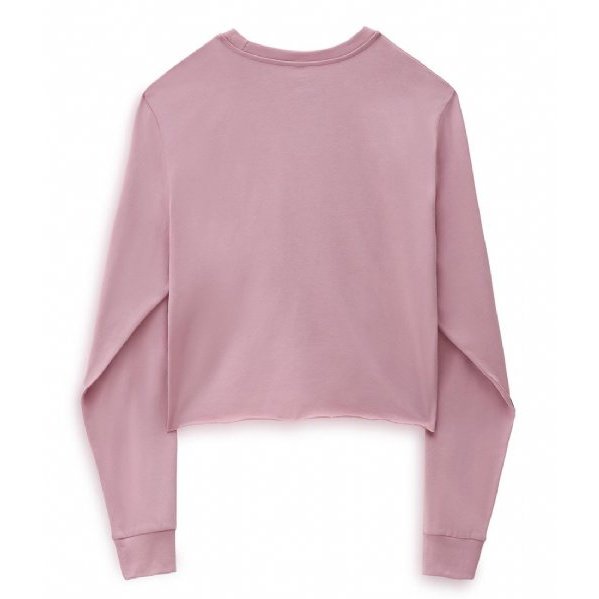 Womens Junior V Long Sleeve Crop Top / Lilas Pink - firstmasonicdistrict