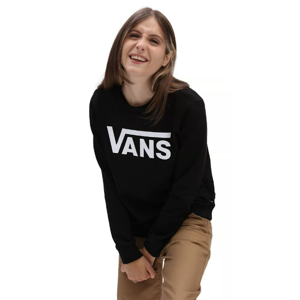 Classic V Crew Sweater | Black Logo | Women Sweatshirt - firstmasonicdistrict
