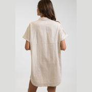 Classic Linen Shirt Dress - Sand - firstmasonicdistrict