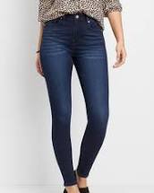 dark-wash skinny jeans