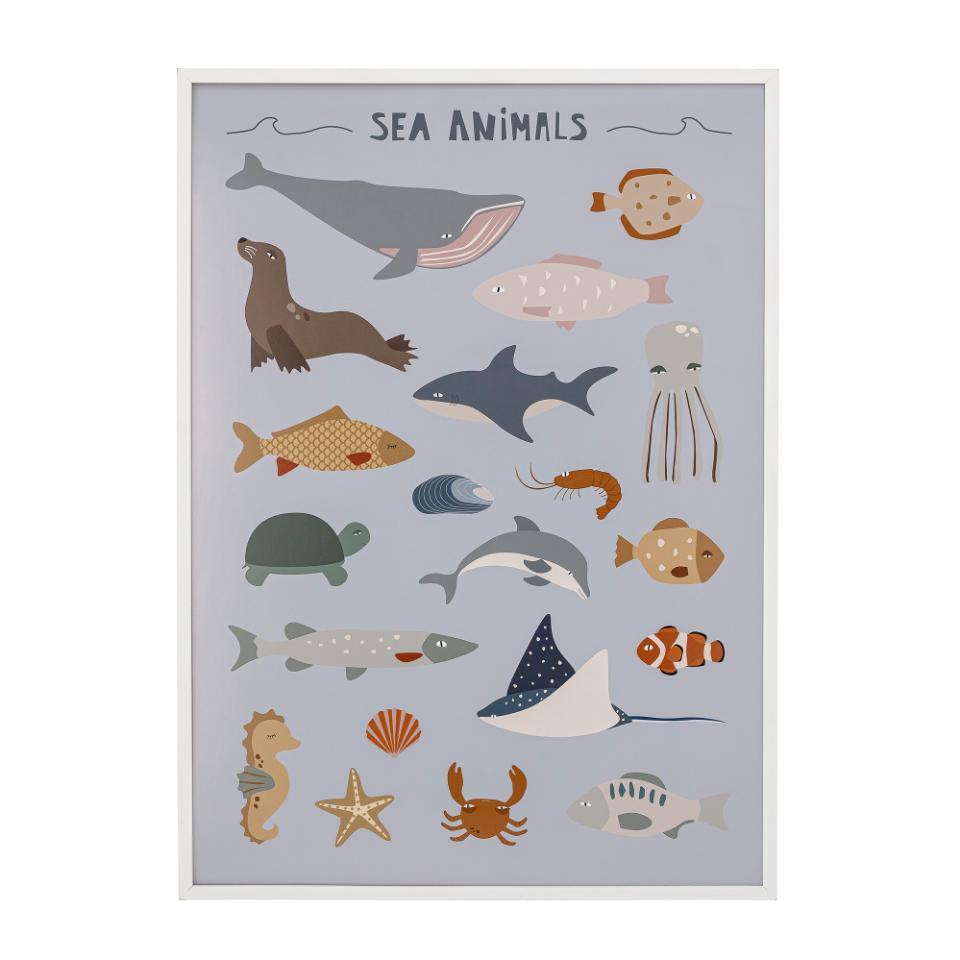 Bloomingville Cay Framed Sea Animals Print – Scandiborn