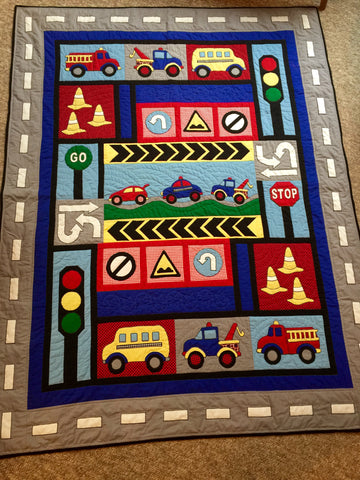 Kids Quilts Traffic Jam for a 2 year old grandson.