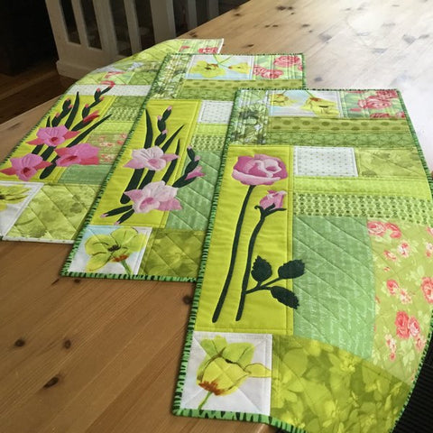 Mari Nordvik in Norway Spring Table Runners in Pink and Green