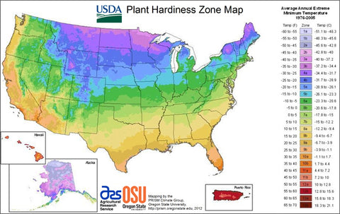 US Hardiness Zone Map