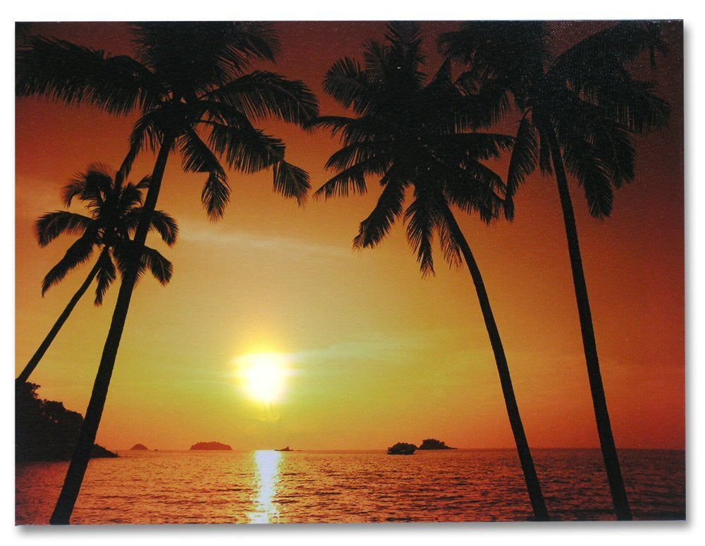 Canvas Print - LED Canvas Print of a Tropical Ocean Sunset ...