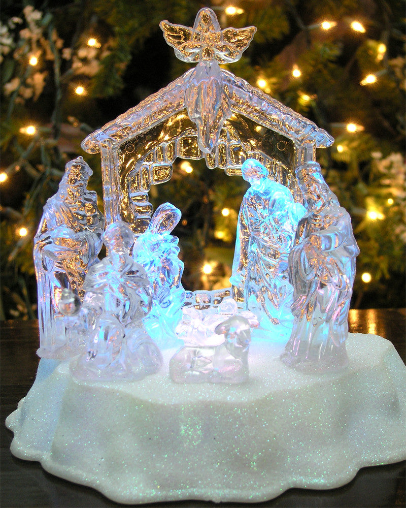 Lighted Nativity Scene with Angel Relevant Gifts