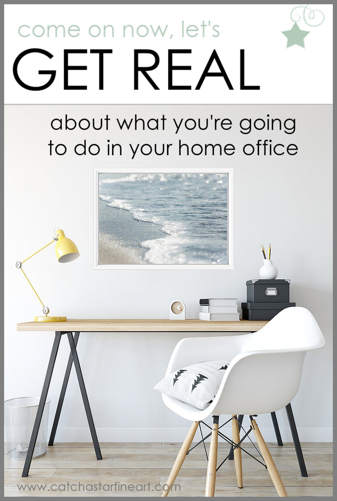 If you're redoing or updating your home office, before you purchase anything you need to ask yourself this question: WHAT IS THE PURPOSE OF MY WORK SPACE? Well, to work, right? But on what, exactly? If you plan what job functions you'll be completing in your space - whether it's a corner desk, an entire room, or a dedicated studio - you'll be able to make better choices for everything from desks to chairs to storage. #homofficedecor #workfromhome #solopreneur #productivity #productivitytips