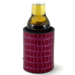 Stubby cooler cherry foil print leather