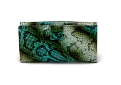 Lyla  Olive snake printed leather ladies clutch purse