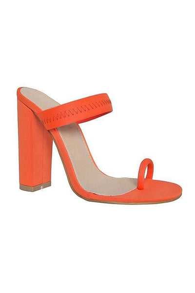 neon orange mules