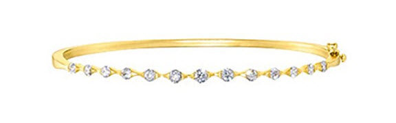 14K YELLOW GOLD 1 CT. DIAMOND BANGLE BRACELET