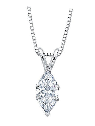 Marquise Solitaire Diamond Pendant-Katarina: