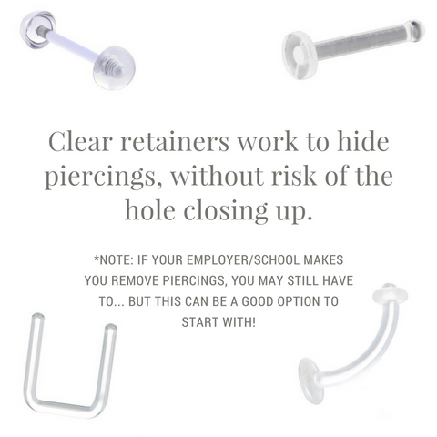 piercings - clear retainers