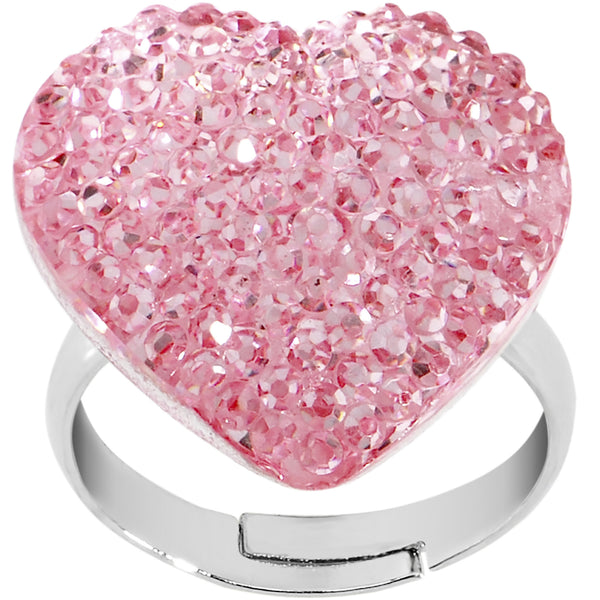 pink hearts adjustable ring