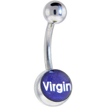 Purple Blue VIRGIN Logo Belly Button 