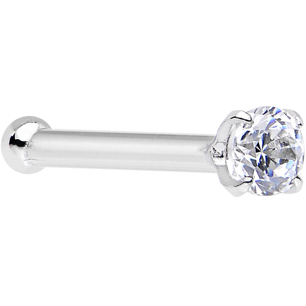 Solid 14KT White Gold 2mm Cubic 