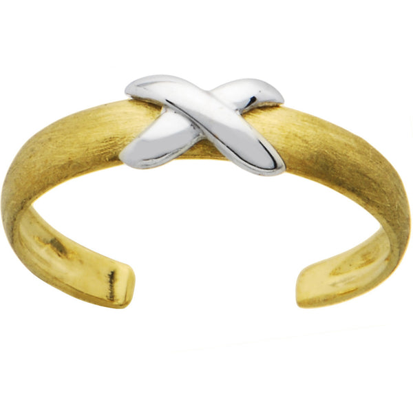 Yellow Gold X Toe Ring
