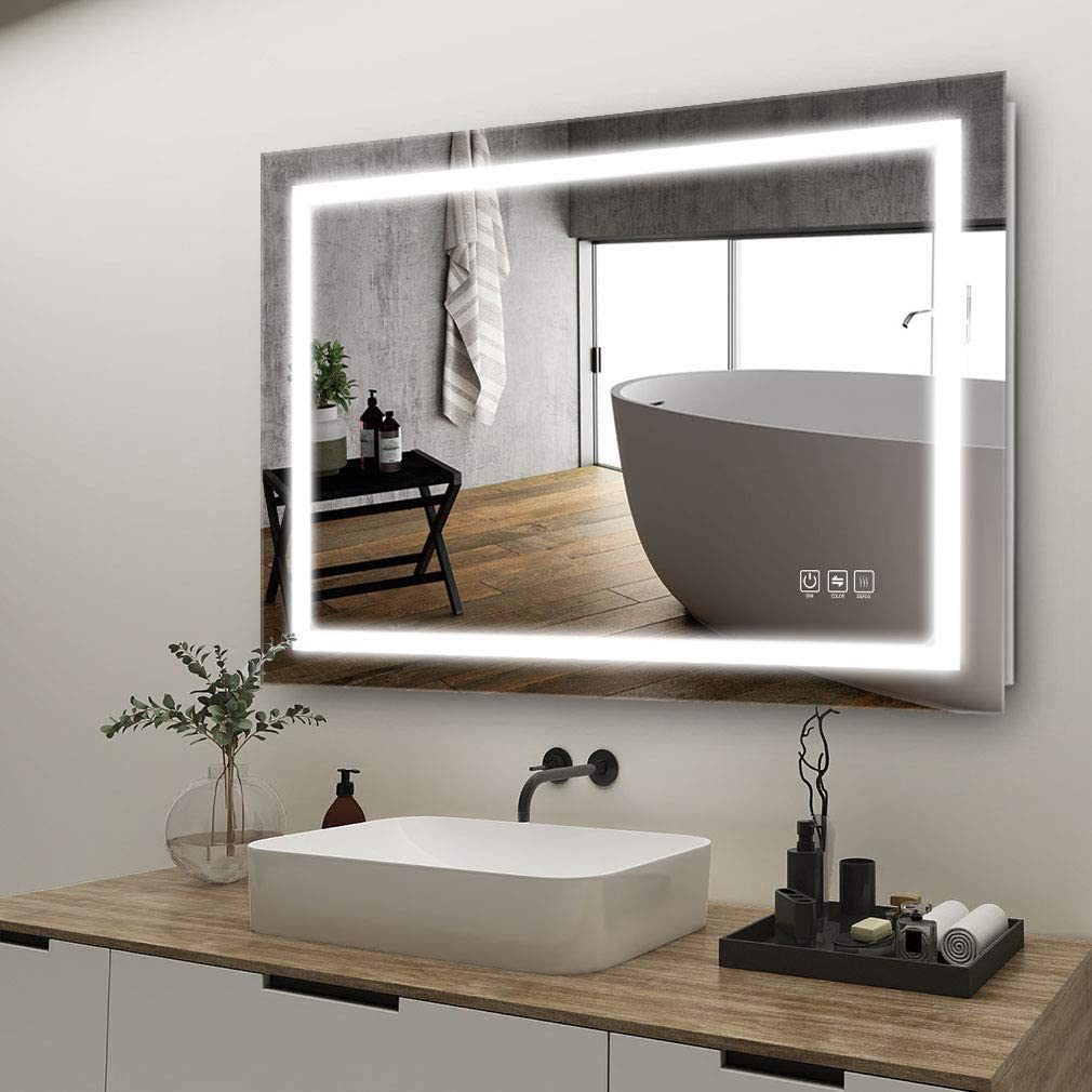 vanity mirror wall with lights