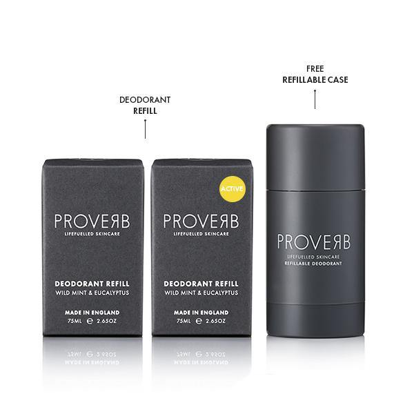 Refillable Deodorant STARTER SET with 2 REFILLS - Proverb