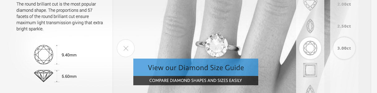 Compare Diamond Sizes and shapes