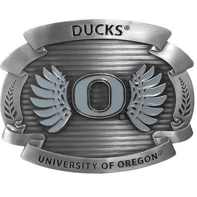 Oregon Ducks Over-sized 4" Pewter Metal Belt Buckle (NCAA)
