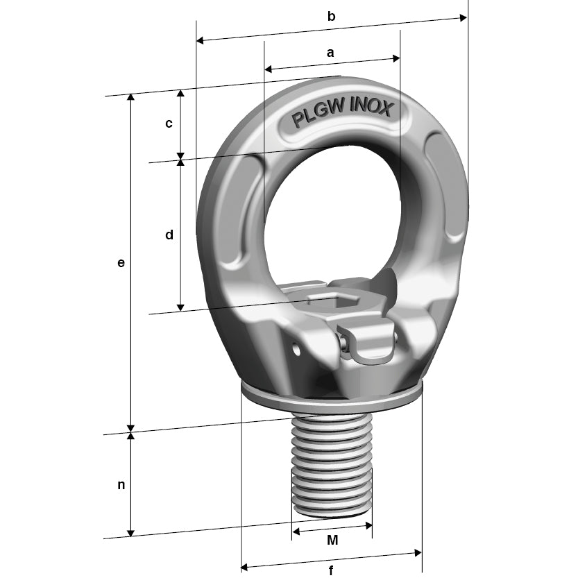 Pewag PLGWI stainless steel eyebolt