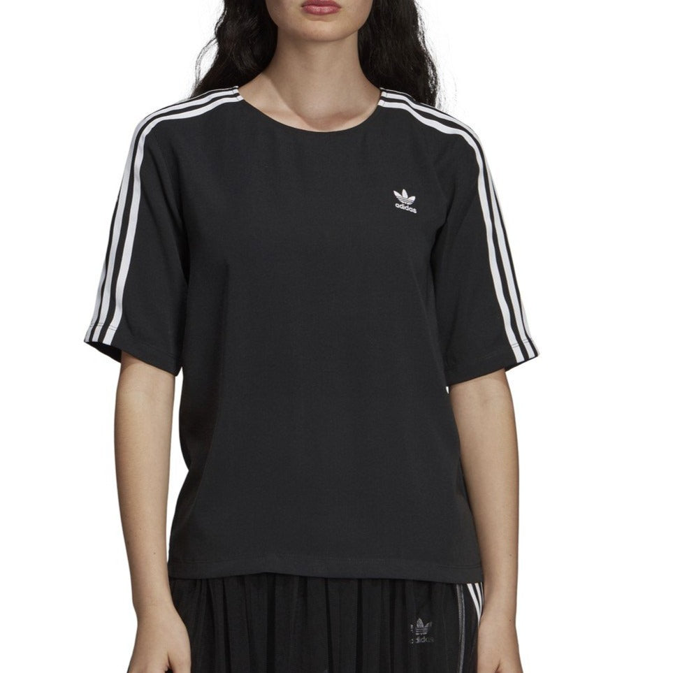 Adjunto archivo Arsenal bancarrota Adidas Originals 3-Stripes Womens T-Shirt Black/White