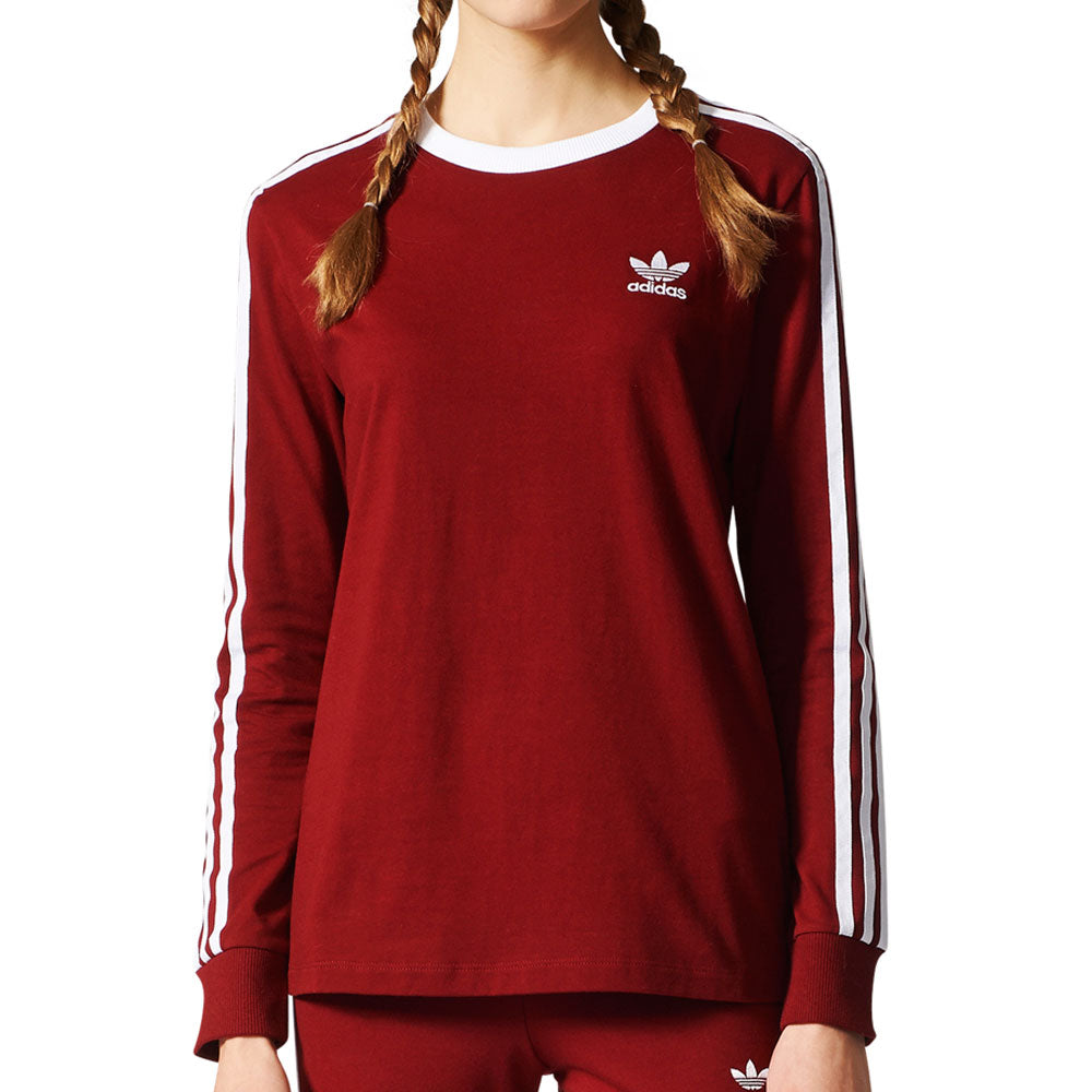 Adidas 3-Stripes Women's Longsleeve Collegiate Burgu