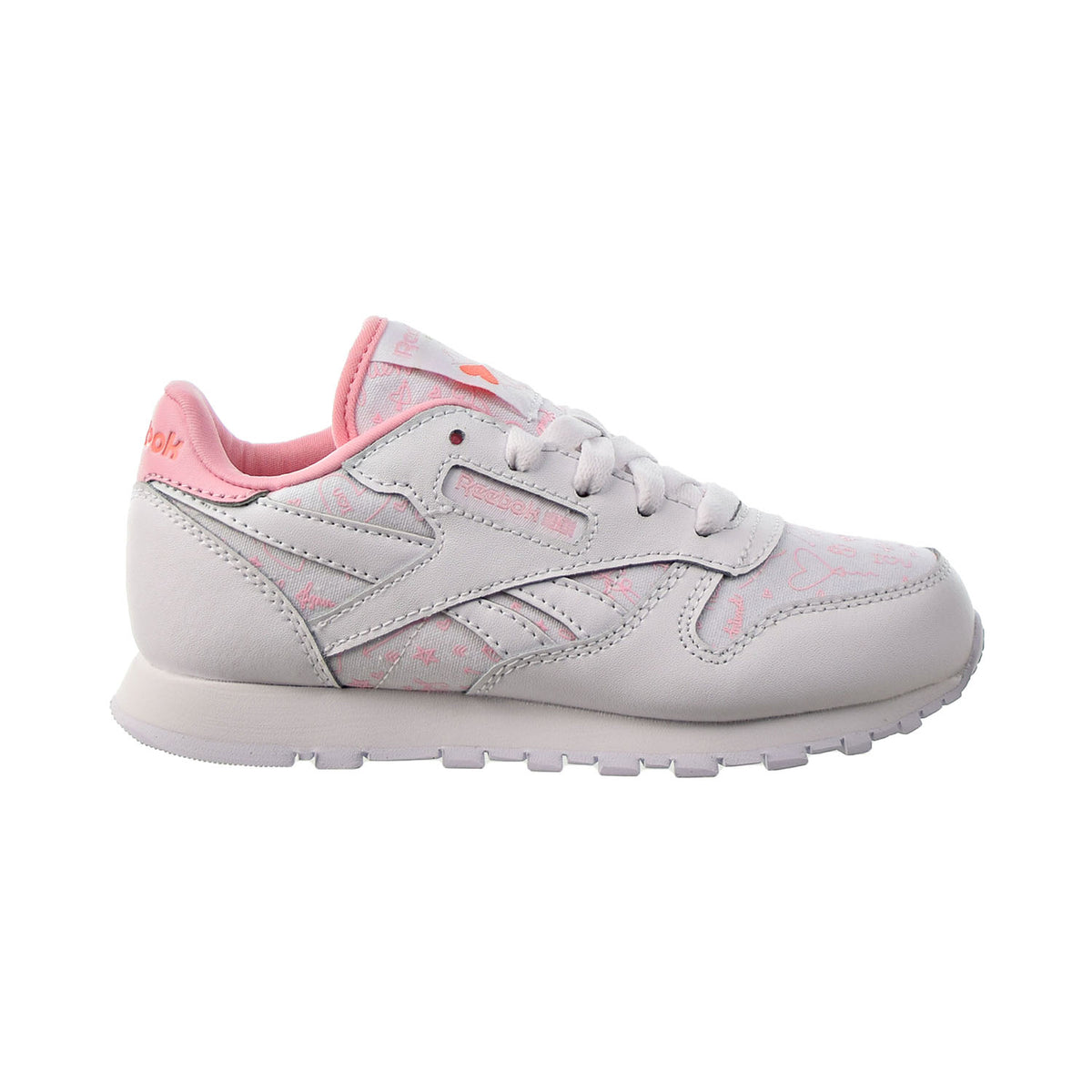 Reebok Classic Leather Little Kids' Shoes White-Pink Glow-Twisted