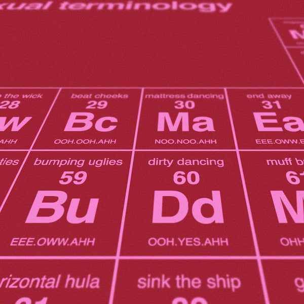 Periodic Table Of Sexual Terminology Screen Print 7292