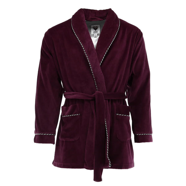 Ascentix Men's Velour Smoking Jacket With Satin Lining