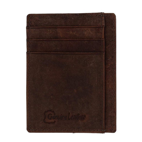 CTM® Men's Vintage Leather RFID Slim Front Pocket Credit Card Case