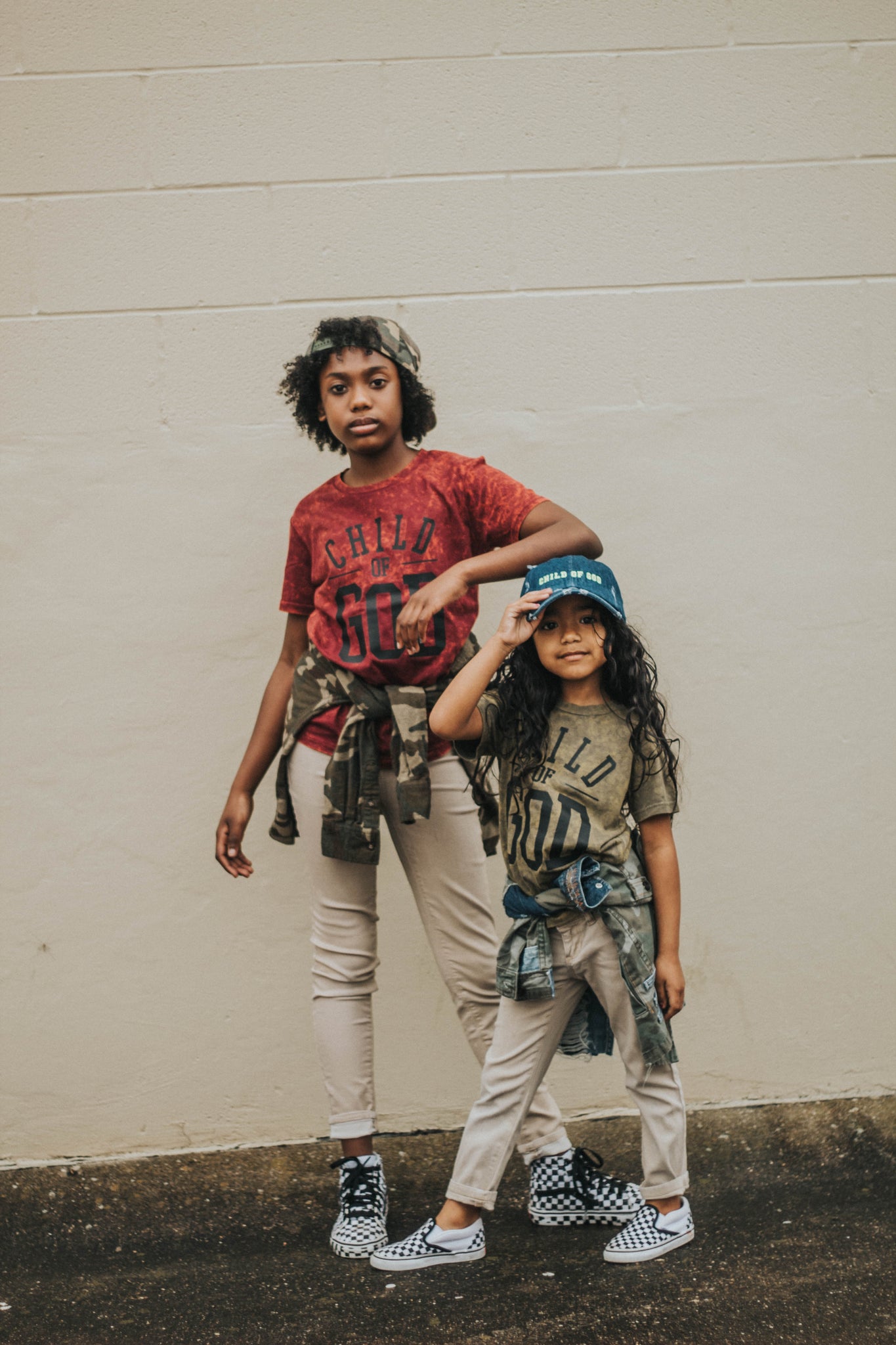 Dezi and little sister Gray in Child of God Tees from Beacon Threads