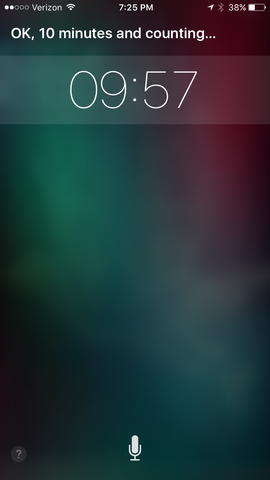 iPhone timer screenshot