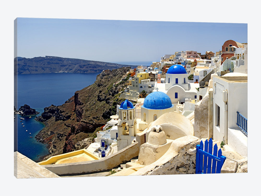 High angle view of a church Oia Santorini Cyclades Islands Greece by Panoramic Images Canvas Print 40