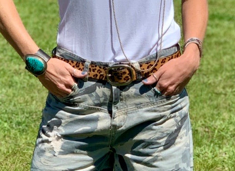 Black Leather Concho Belt