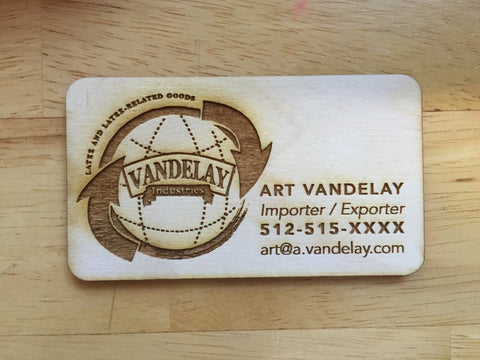 laser cut business card