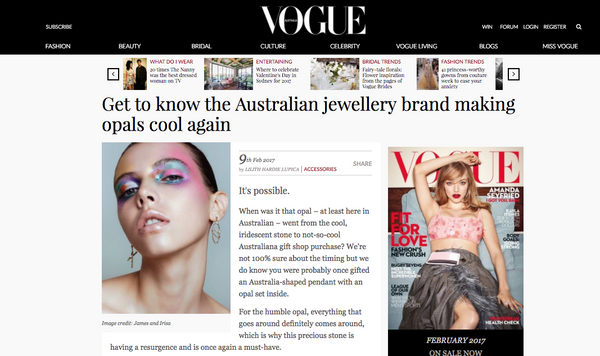 Vogue online features James & Irisa