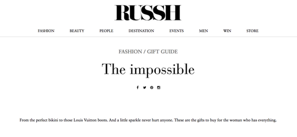 The impossible - Russh Magazine