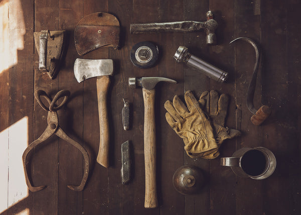 tools, carpentry, woodwork, wood, axe, hammer, clamps, old tools, mens work, mens lifestyle, blog, lifestyle blog, jack dusty clothing, gloves, tradesman, forgotten fundamentals