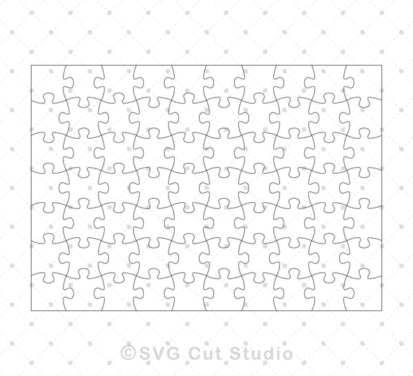 70 Pieces Small Kids Jigsaw Puzzle Template SVG EPS AI cut files