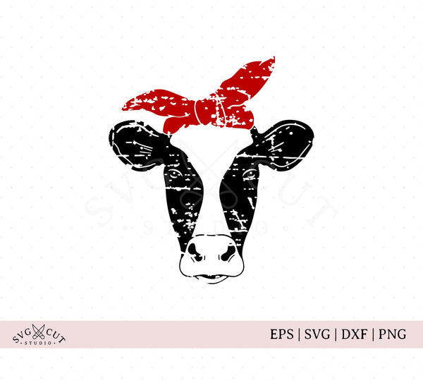 Distressed Heifer With Bandana Svg Svg Cut Studio