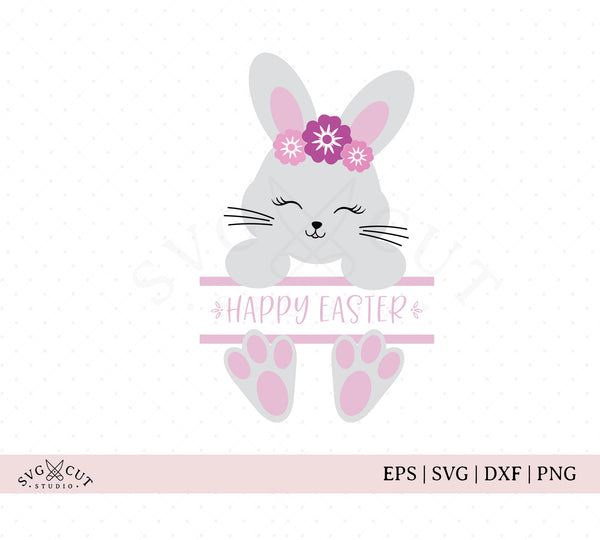 Split Easter Bunny SVG Cut Files for Cricut and Silhouette