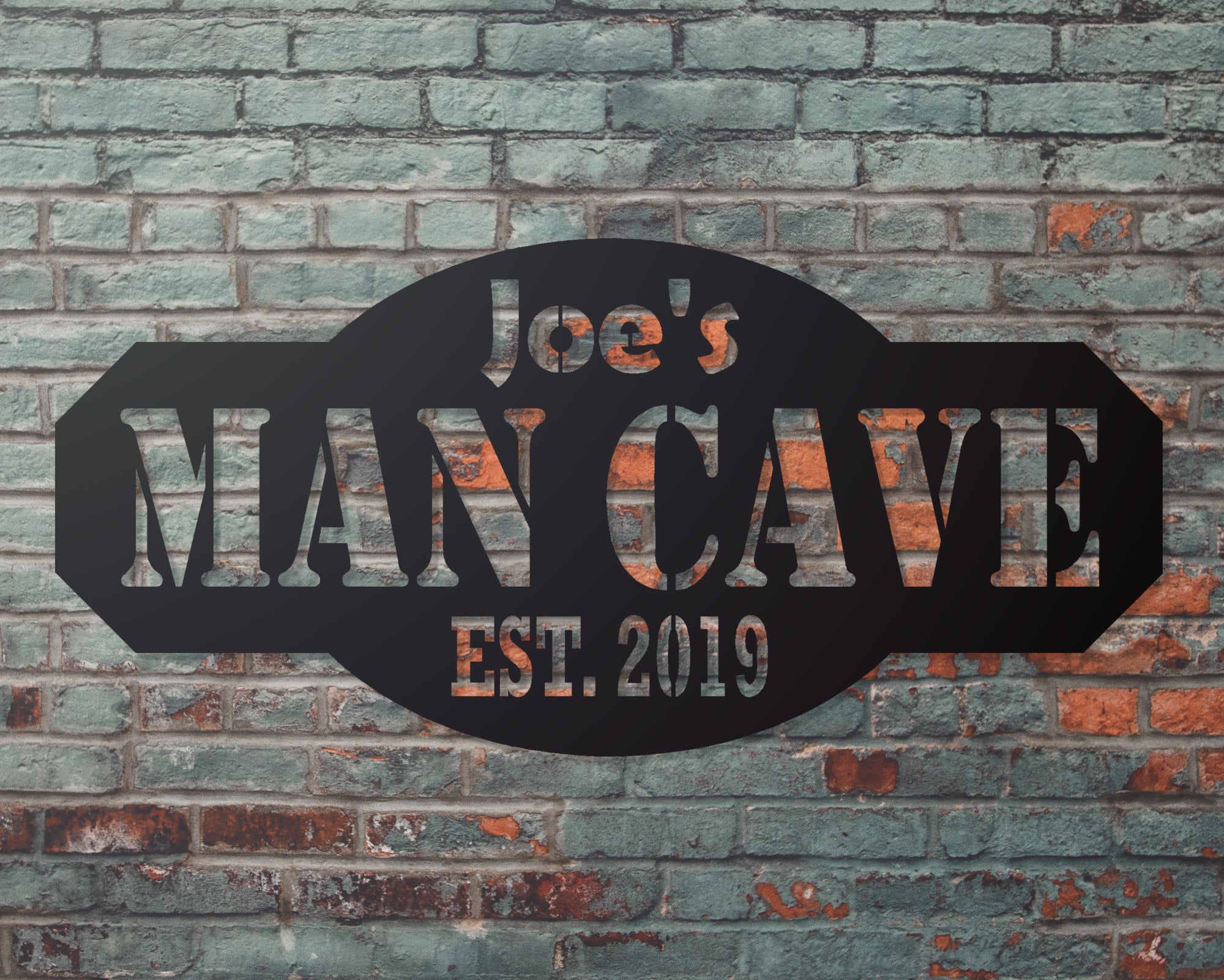 PP4237 ANY NAME'S MAN CAVE RULES Custom Personalized Chic Sign Decor Funny Gift