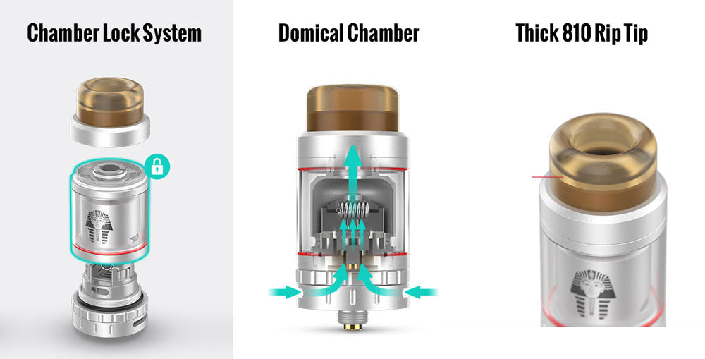 Digiflavor Pharaoh Mini RTA By Rip Trippers Chamber Lock System