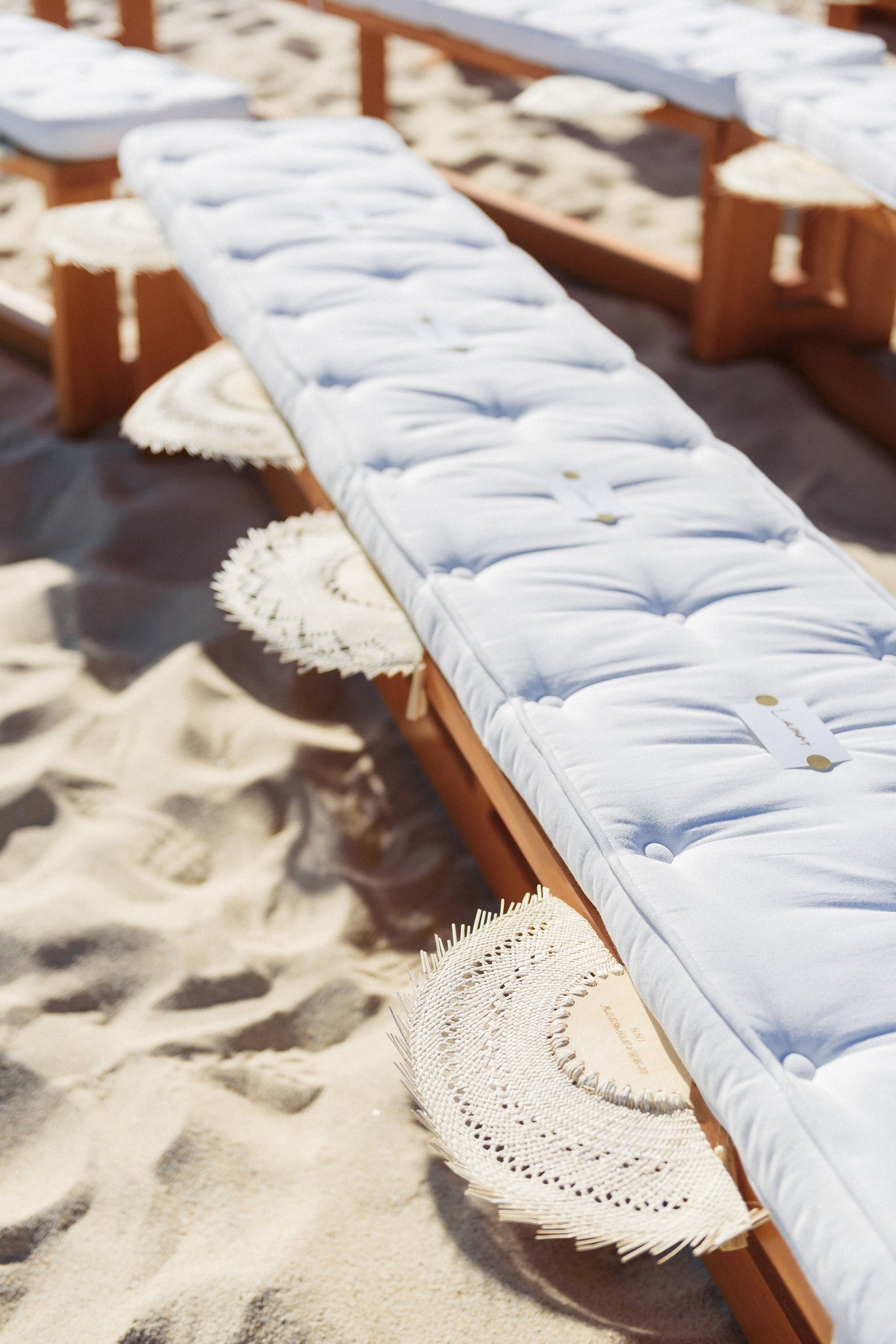 palm hand fans for a beach wedding