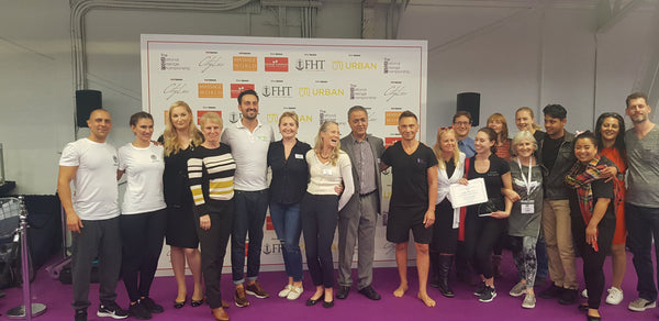Judges with the finalists of 2019's National Massage Championships 